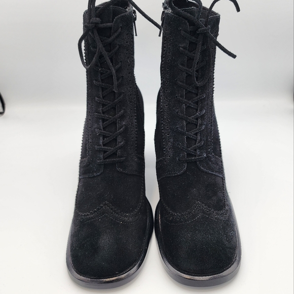 JEFFREY CAMPBELL Scenes Brogue Zip Bootie In Black Suede, Size 7.5 - Picture 7 of 7